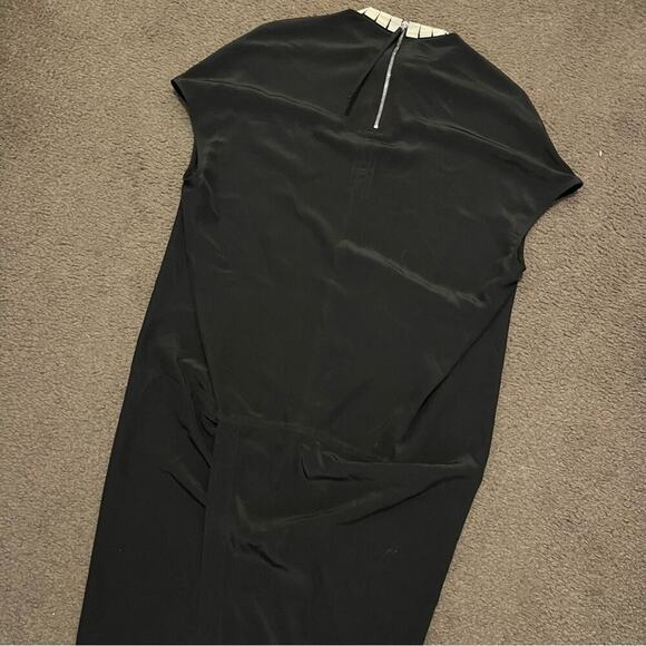 Rick Owens Dirt Silk Beaded Neck Black Maxi Dress - Picture 5 of 14